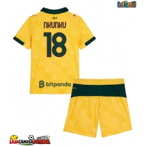 Camisa de Futebol AC Milan Christopher Nkunku #18 Equipamento Alternativo Infantil 2025-26 Manga Curta (+ Calças curtas)